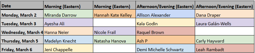 2026MeetTheEditorSchedule 2026 Meet The Editor Schedule